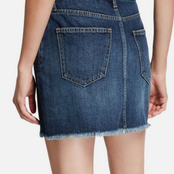 Like new Current Elliot raw edge mini denim skirt, size 24 - Picture 2 of 6